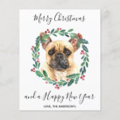 Budget French Buldog Chien Merry Christmas Carte p (Devant)
