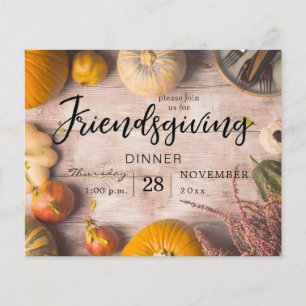 Budget Friendsgiving Dinner Feast Pumpkin Flyer
