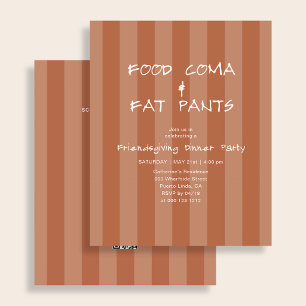 Budget Friendsgiving Grappig Voedsel Coma Oranje Flyer