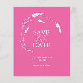 Budget fuchsia bruiloft Save the date Flyer