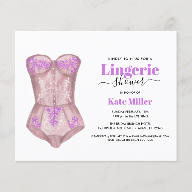 BUDGET Fuchsia Bustier Lingerie Vrijgezellenfeest (Voorkant)