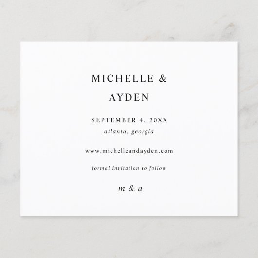 Budget Fun Mod Instant Photo Save the Date Flyer (Achterkant)