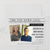 Budget Fun Newspapier Headline Photo Save the Date (Voorkant / Achterkant)