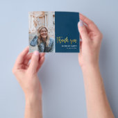 BUDGET Fun Script Modern Foto Grad Bedankkaart Flyer (Hand)