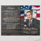 Budget Funeral American Flag Memorial Programme (Voorkant)