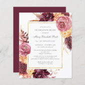 Budget Funeral Burgundy Pink Floral (Voorkant / Achterkant)