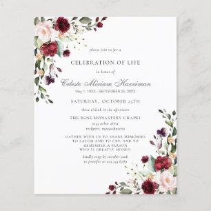 Budget Funeral Burgundy Red Rose Floral