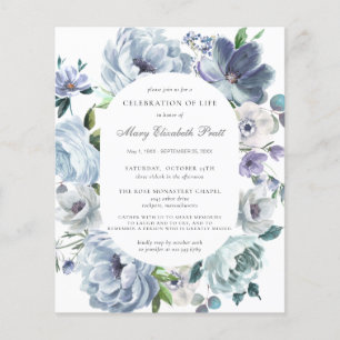 Budget Funeral Dusty Blue Floral