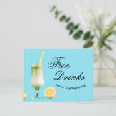 Budget Funny Gratis Drinken Bruiloft Save the Date Aankondigingskaart (Staand voorkant)