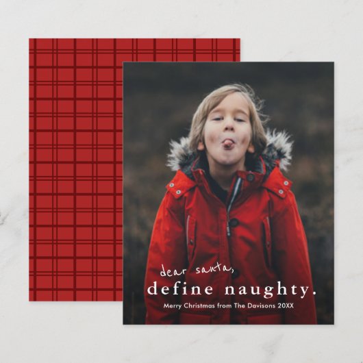 Budget Funny Naughty Photo Carte de Noël (Devant / Derrière)