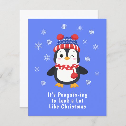Budget Funny Penguin-kerstKaart (Voorkant / Achterkant)
