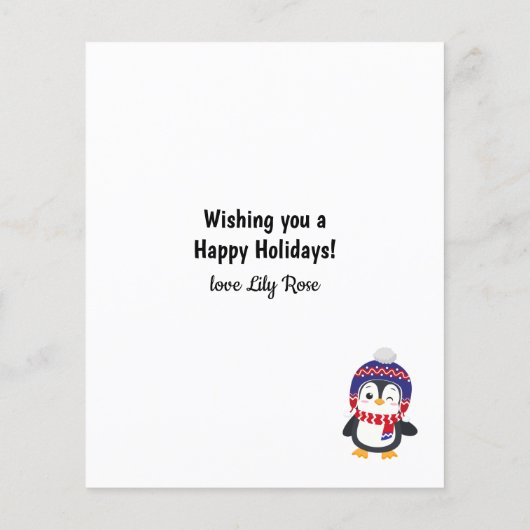 Budget Funny Penguin-kerstKaart (Achterkant)