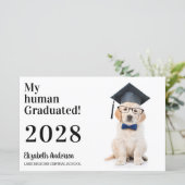 Budget Funny Puppy Afstuderen uitnodiging tot Afst (Staand voorkant)