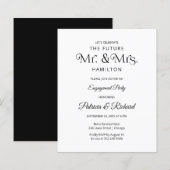 Budget Future Mr & Mrs Engagement Party Uitnodigin (Voorkant / Achterkant)