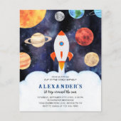 BUDGET Galaxy Planeten Space Rocket Verjaardag (Voorkant)