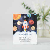 BUDGET Galaxy Planets Space Rocket Baby shower (Staand voorkant)