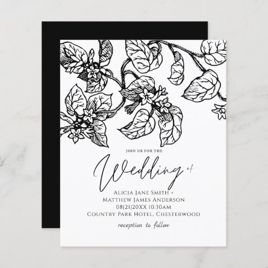 BUDGET Garden Leafy Classic Wedding Investie (Voorkant / Achterkant)