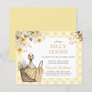 Budget Gele Gekke Gans Baby shower Uitnodiging