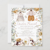 Budget Gender onthulling Bunny Baby shower Uitnodi (Voorkant)