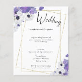 Budget Geometric Paarse Floral Wedding (Voorkant)