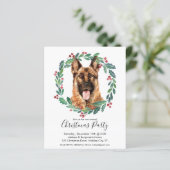 Budget German Shepherd Dog Kerstparty Invite (Staand voorkant)