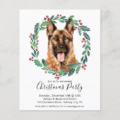 Budget German Shepherd Dog Kerstparty Invite (Voorkant)