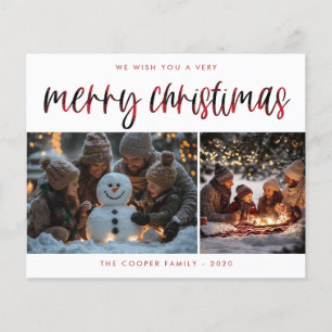 BUDGET Geruite Kerst Foto Kaart Moderne Kerstmis
