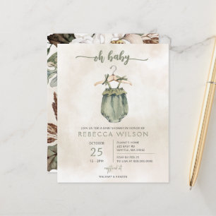 Budget geslacht neutrale boho baby shower uitnodig