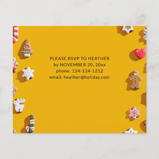 Budget Gingerbrood Holiday Cookie Exchange Party Flyer (Achterkant)