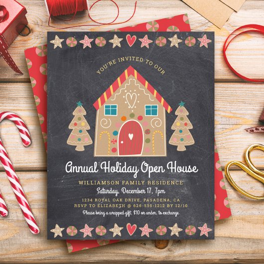 Budget Gingerbrood Open House Chalkboard Invite