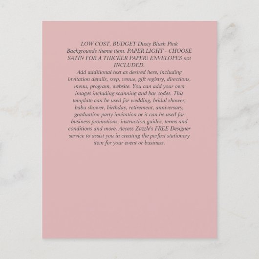 BUDGET Gipsophila Mason Jar Moderne Minimaal TROUW Flyer (Achterkant)