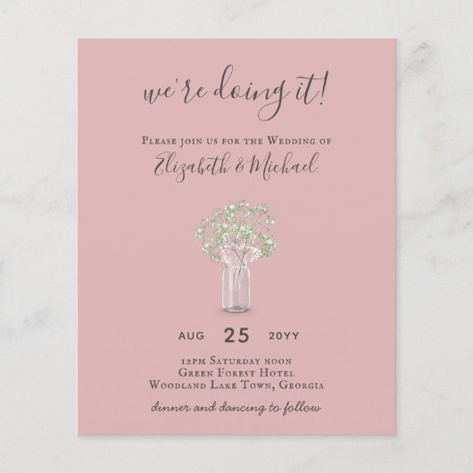 BUDGET Gipsophila Mason Jar Moderne Minimaal TROUW Flyer (Voorkant)