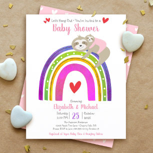 Budget Girl Baby shower Sloth Rainbow