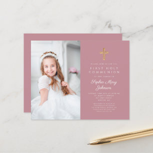 Budget Girl Roze Kruis Foto Eerste Communie