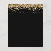 Budget Girly Gold Glitter Sweet 16 Black Invite (Achterkant)