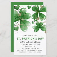 Budget Gitter Shamrock St Patricks Day Uitnodiging