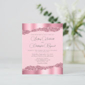 Budget Glam Roze Folie Glitter Bruiloftsinvatie (Staand voorkant)