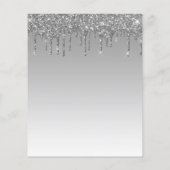 Budget Glam Silver Glitter Baby shower Uitnodiging (Achterkant)