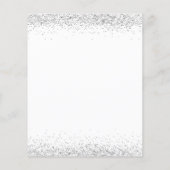 Budget Glam Silver Glitter-kerstfeest Uitnodiging (Achterkant)