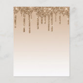 Budget Glitter Drip Gold 40th Birthday Invitation (Achterkant)
