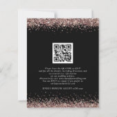 Budget Glitter Roos Gold Wedding QR Code Uitnodige (Achterkant)