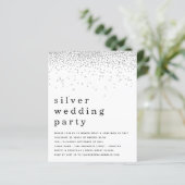 Budget Glitter Silver Wedding Party nodigt uit (Staand voorkant)