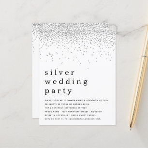 Budget Glitter Silver Wedding Party nodigt uit