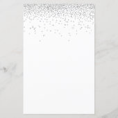 Budget Glitter Silver Wedding Party nodigt uit (Achterkant)