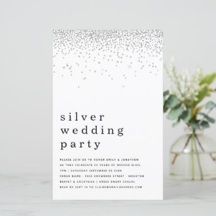 Budget Glitter Silver Wedding Party nodigt uit