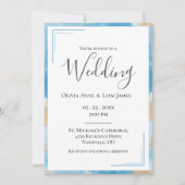 Budget Gold Abstract Modern Elegant Wedding Kaart (Voorkant)