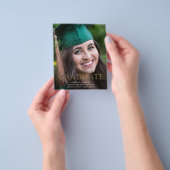 Budget Gold Afstuderen Fotoaankondiging Flyer (Hand)