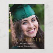 Budget Gold Afstuderen Fotoaankondiging Flyer (Voorkant)