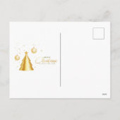 Budget Gold Black Christmas 3 Photo Holiday Card Feestdagenkaart (Achterkant)
