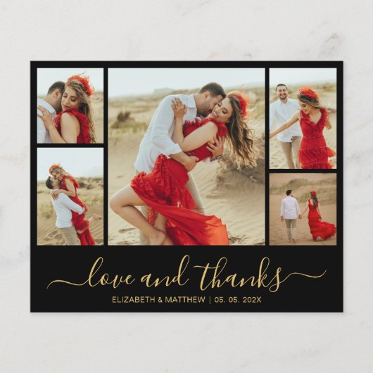 Budget Gold Black Photo Weddenschap Hartelijk dank (Voorkant)